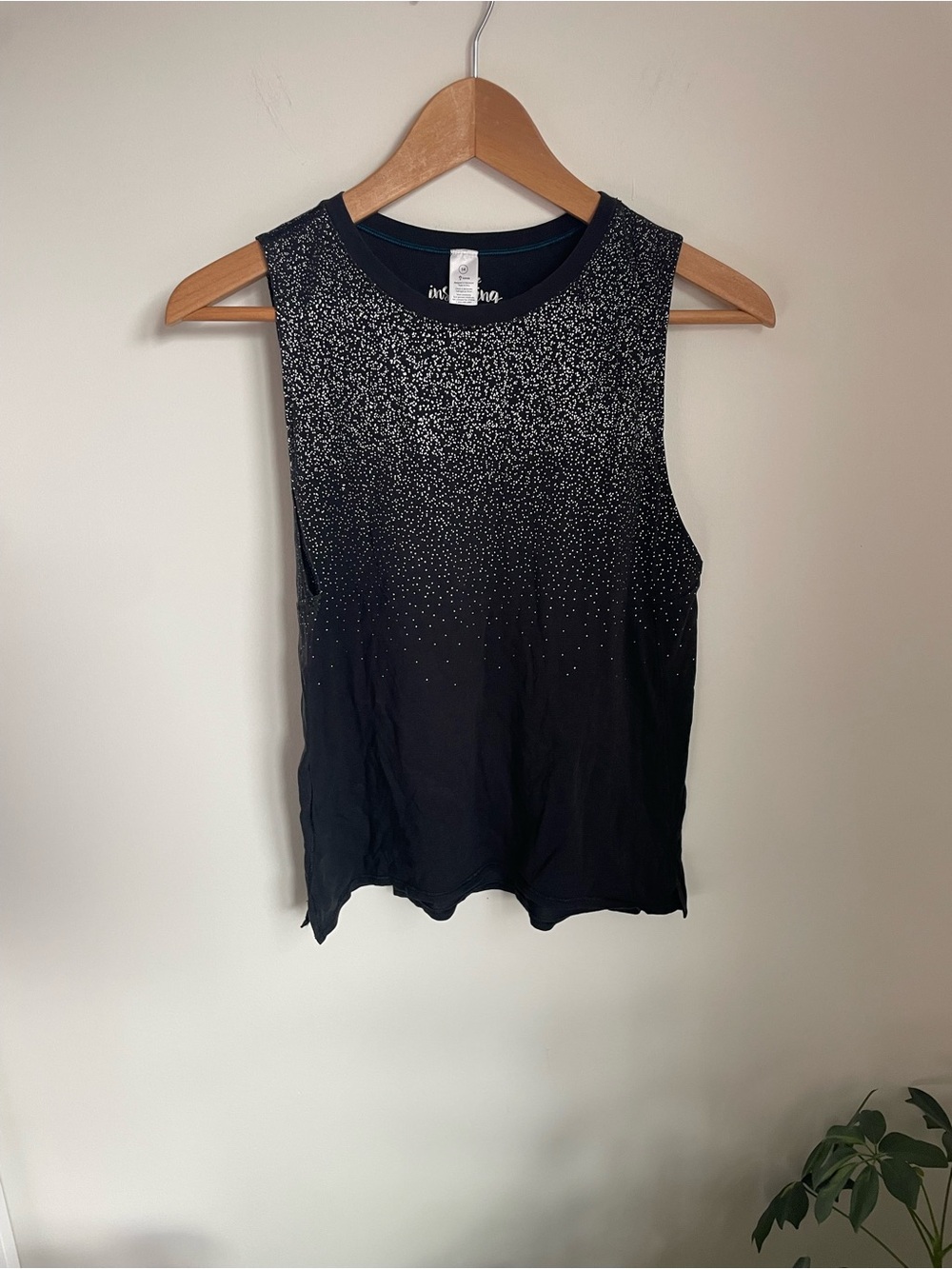 Ivivva Black Tank Top with Silver Sparkle Ombre